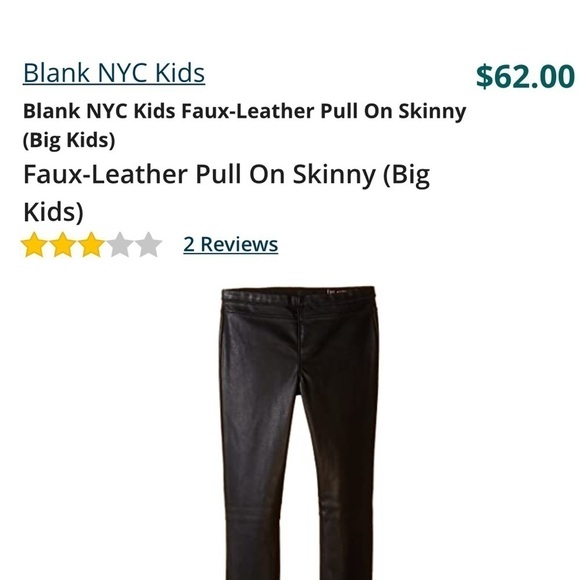 Blank NYC black Skinny faux leather girls pants size 14 - Picture 12 of 12